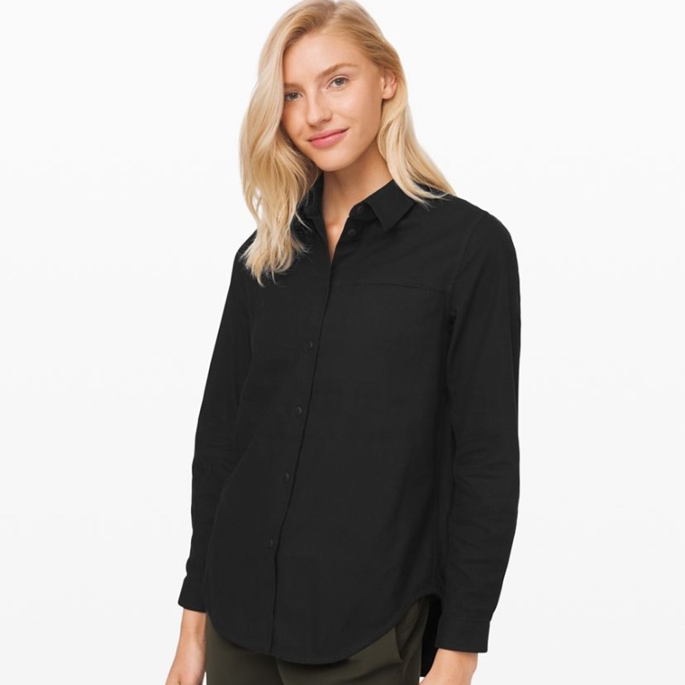 NWT Lululemon Full Day Ahead Shirt Flannel Black